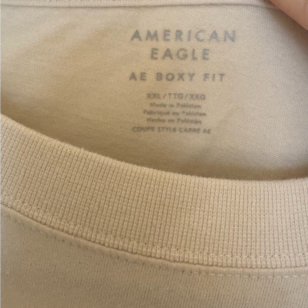 American Eagle Men’s Boxy Nautical Graphic Cream T-Shirt Size XXL - Picture 7 of 9